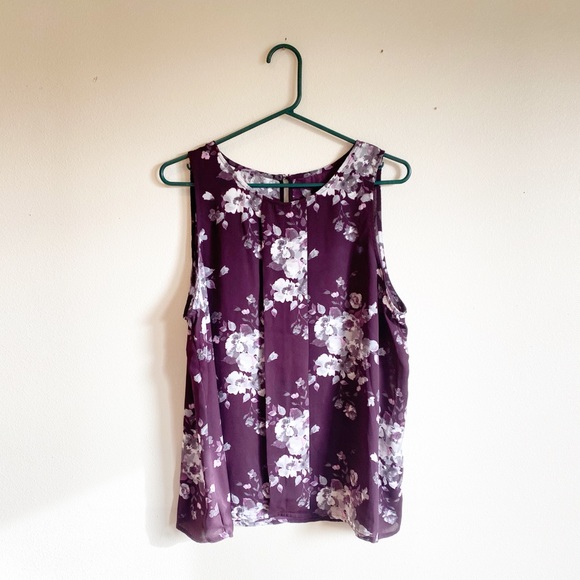 Tops - Purple Floral Tank Top